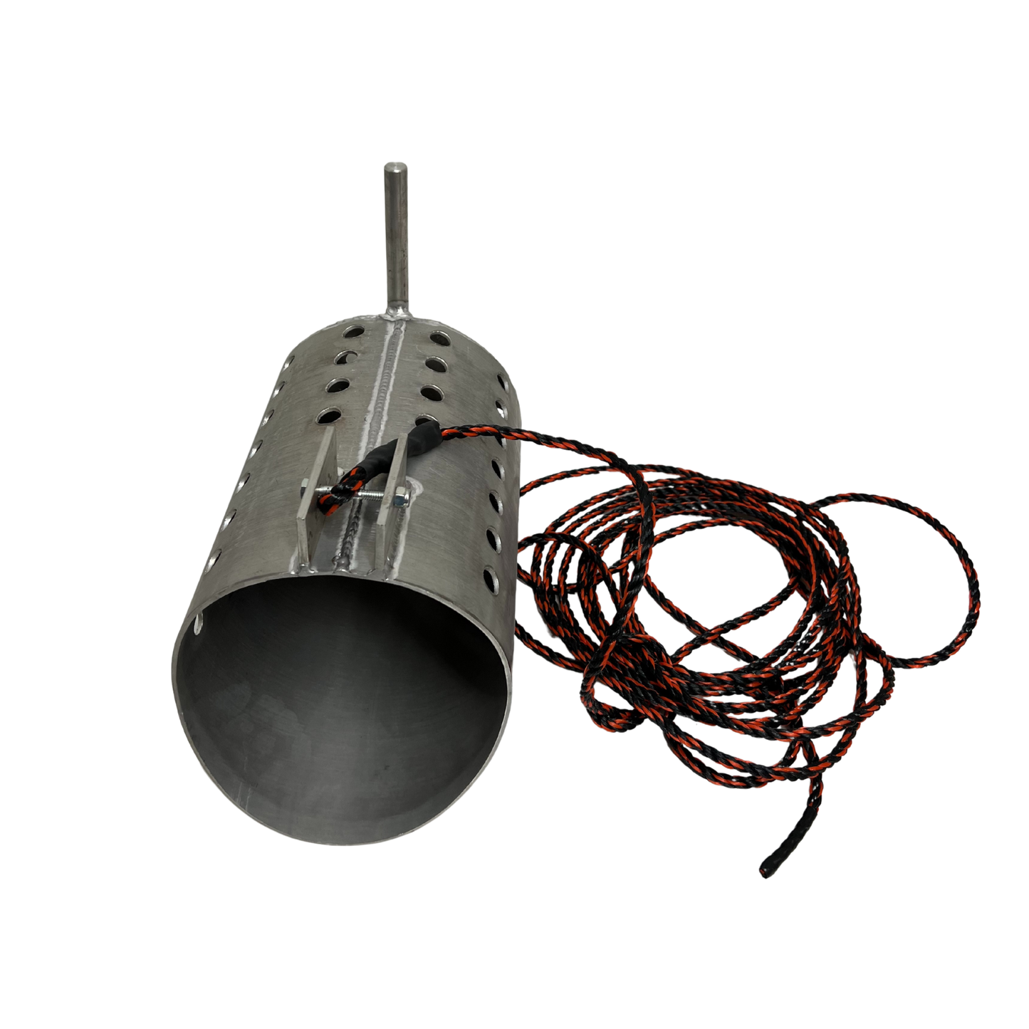 max-life mfg aluminum debris basket cylinder with 25' poly rope