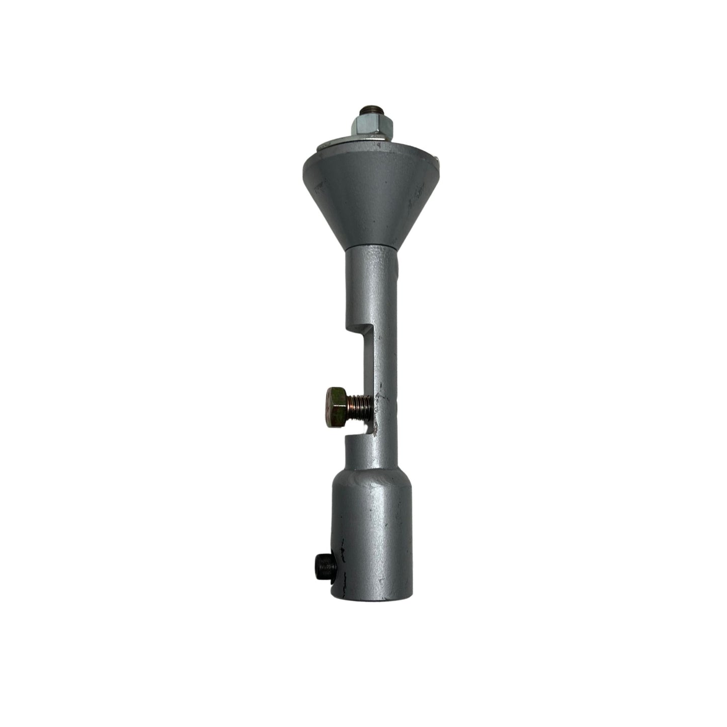 side view of combination chuck for sectional sewer rod spring blade and root saw operations