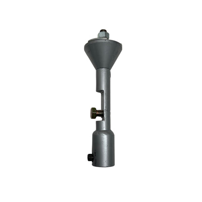 Side view of combination chuck for sectional sewer rod spring blade and root saw operations