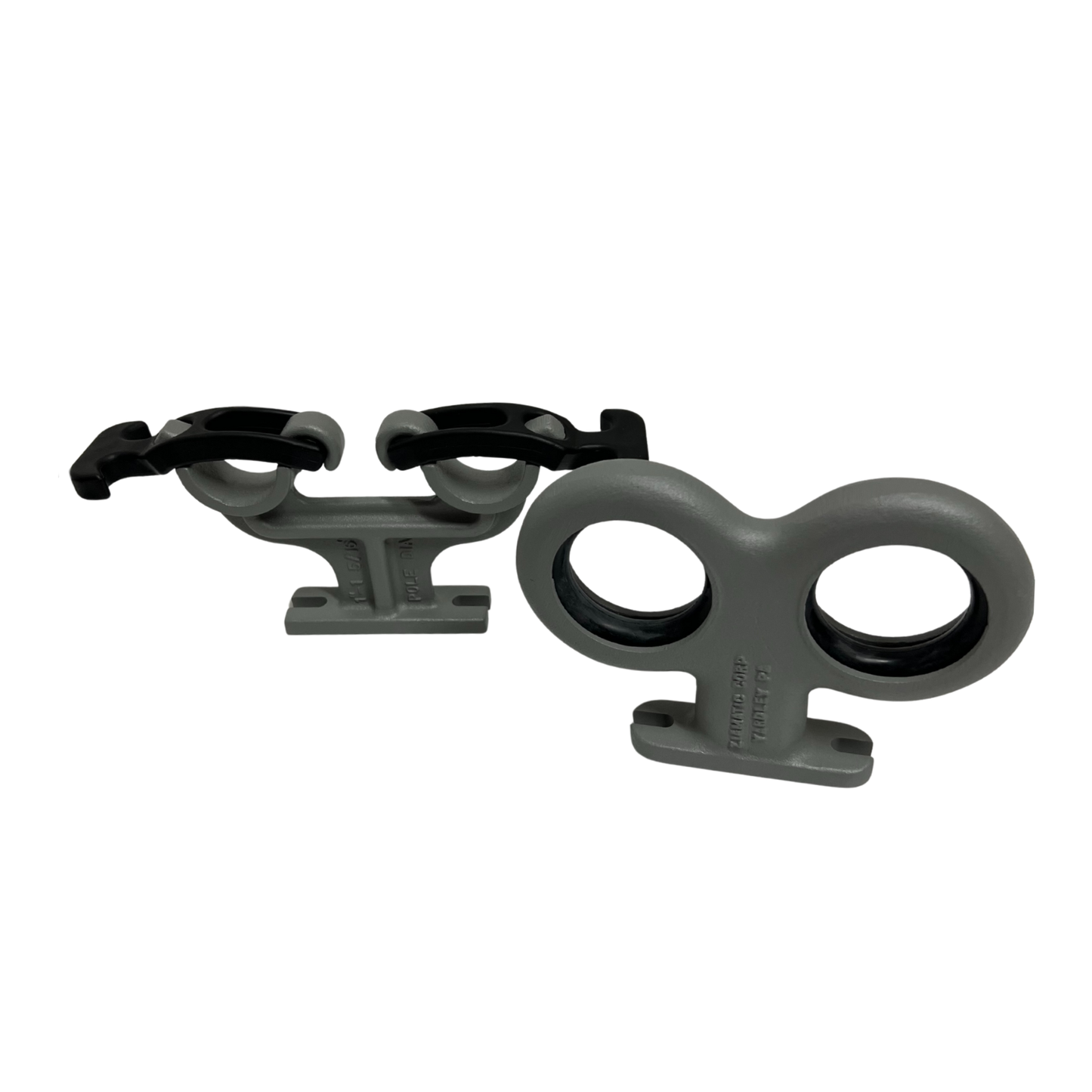 double fiberglass pole holder set closed view for transport on service vehicles