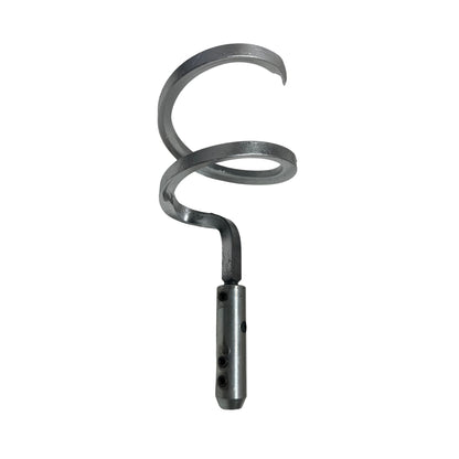 Square bar corkscrew for continuous sewer rod set screw front view