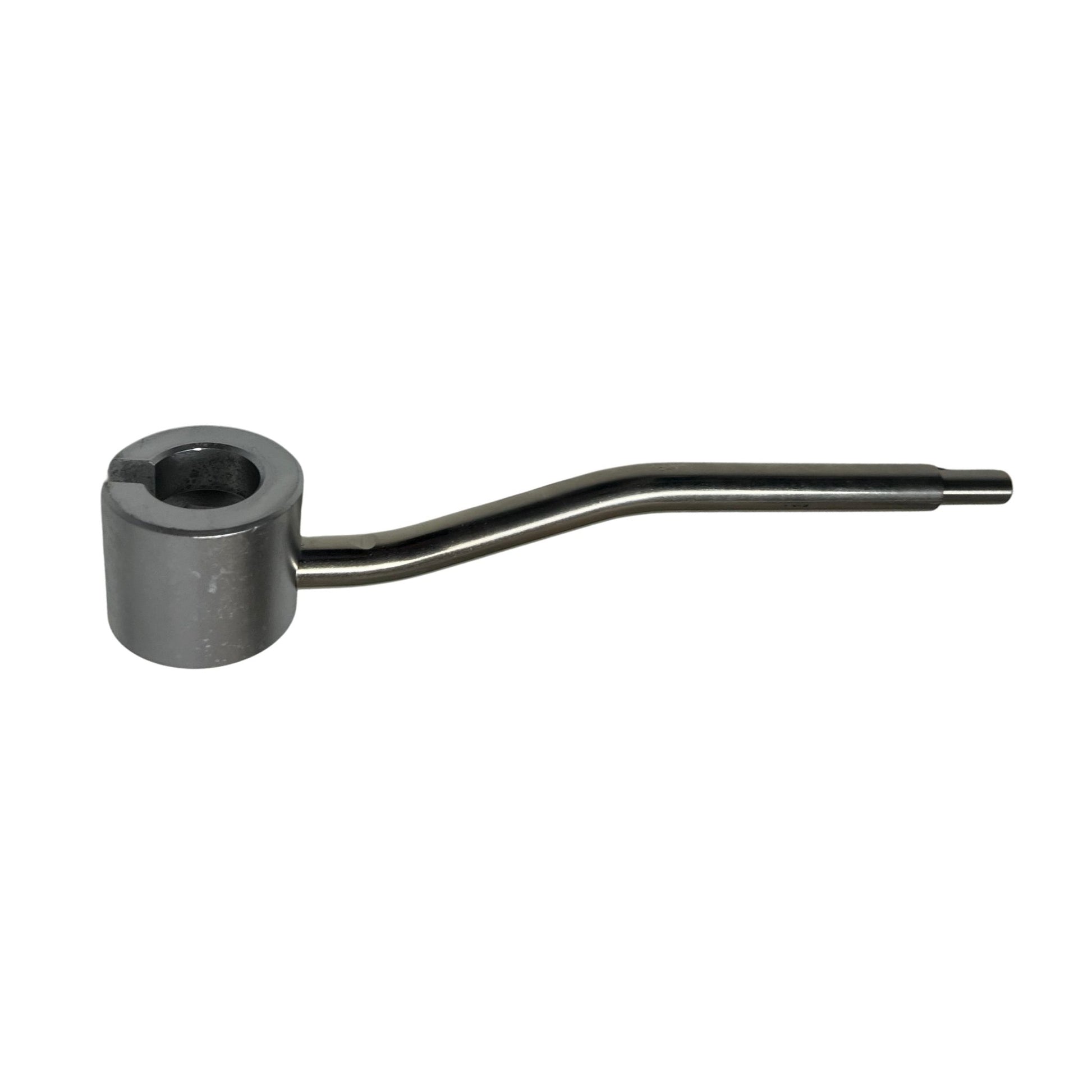 Assembly wrench with curved handle for tightening 5/16 and 3/8 sewer rod connections