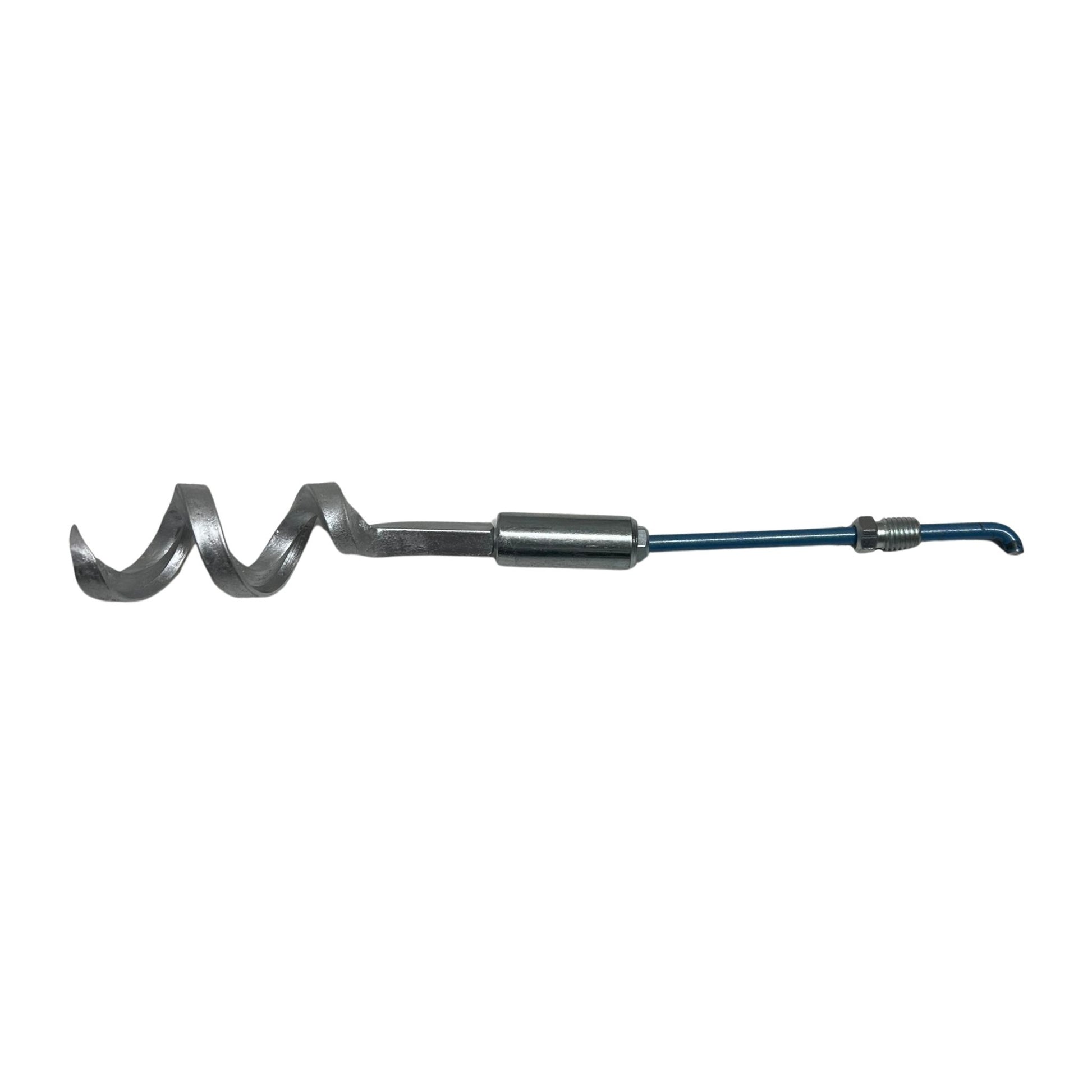 Square bar corkscrew for 5/16 and 3/8 sectional sewer rod penetrating debris in sewer pipeline