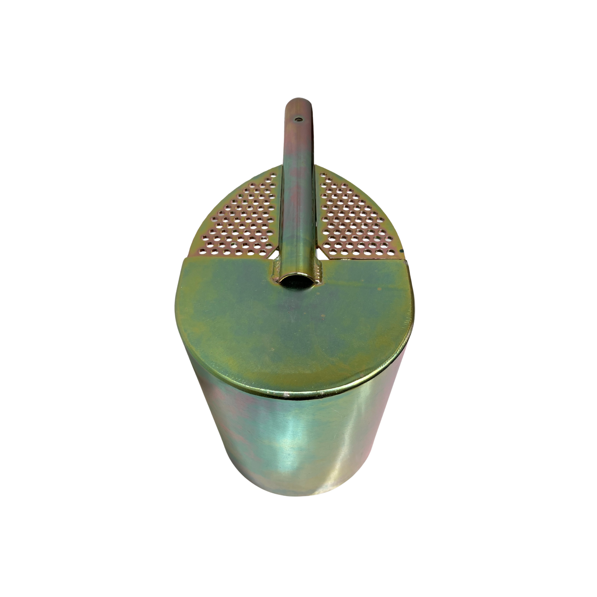 Sewer debris scooper with back cover front view for sewer debris capture