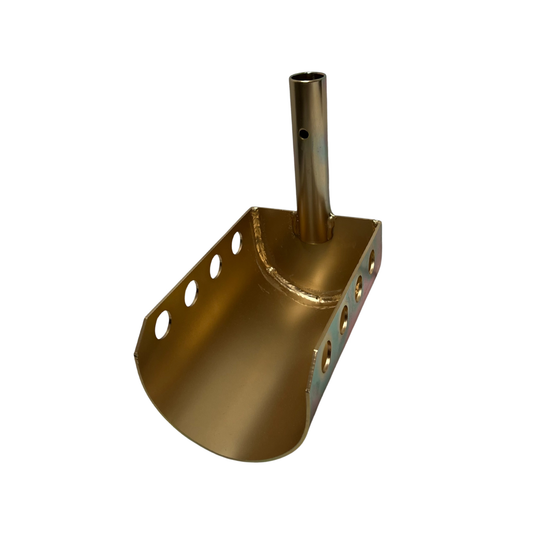 Sewer debris scooper front view for pipe debris capture