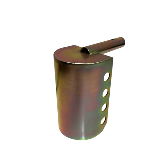 Sewer debris scooper back view for fiberglass pole attachment