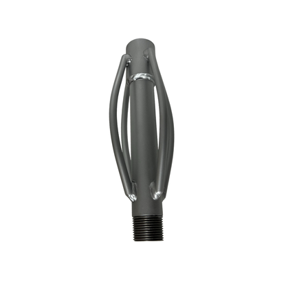 Upward view of mini football style sewer nozzle extension skid