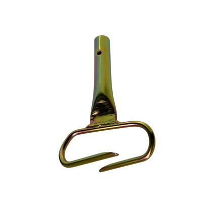 Sewer hose grabber front view with C hooks for hose retrieval
