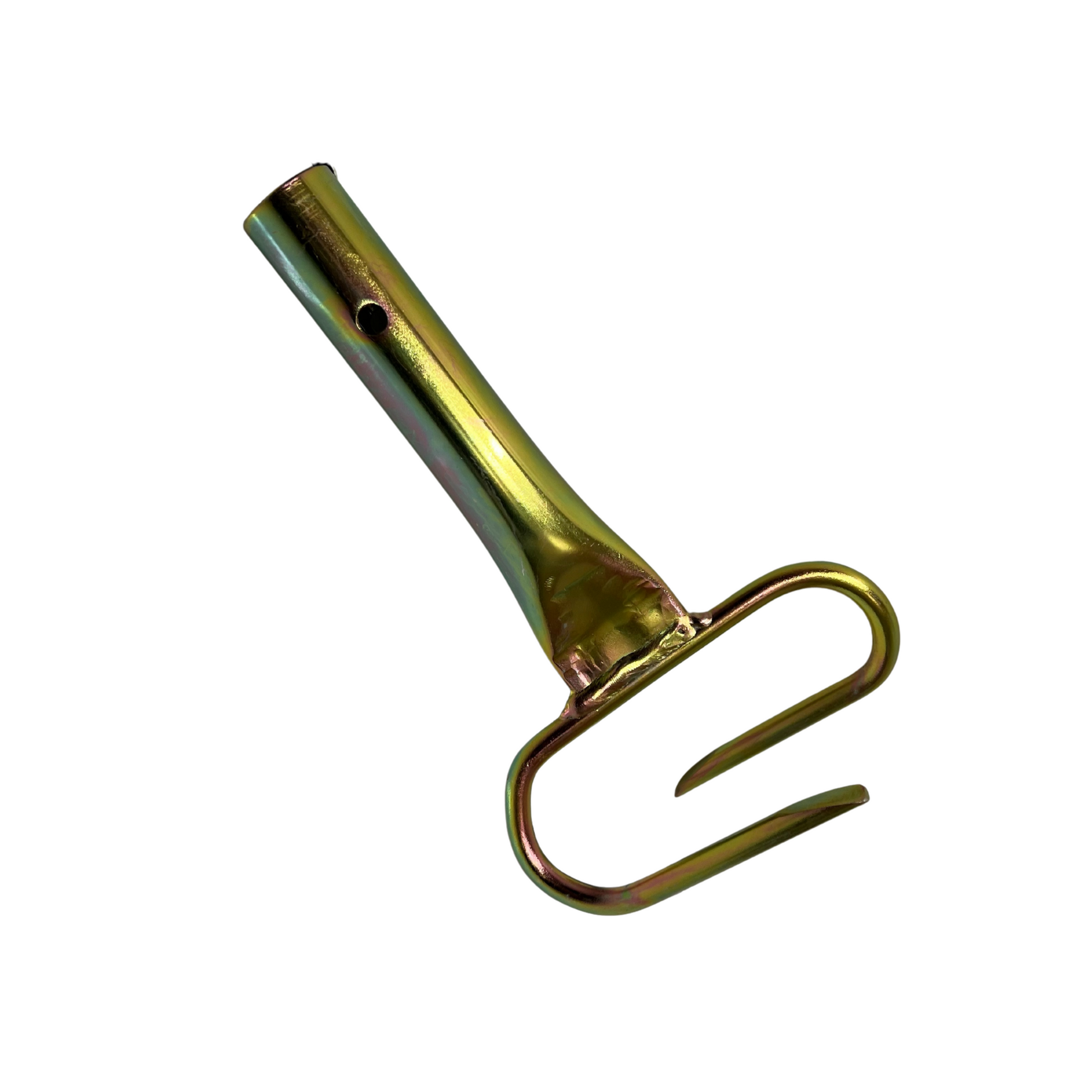 Sewer hose grabber laying down view showing coupling
