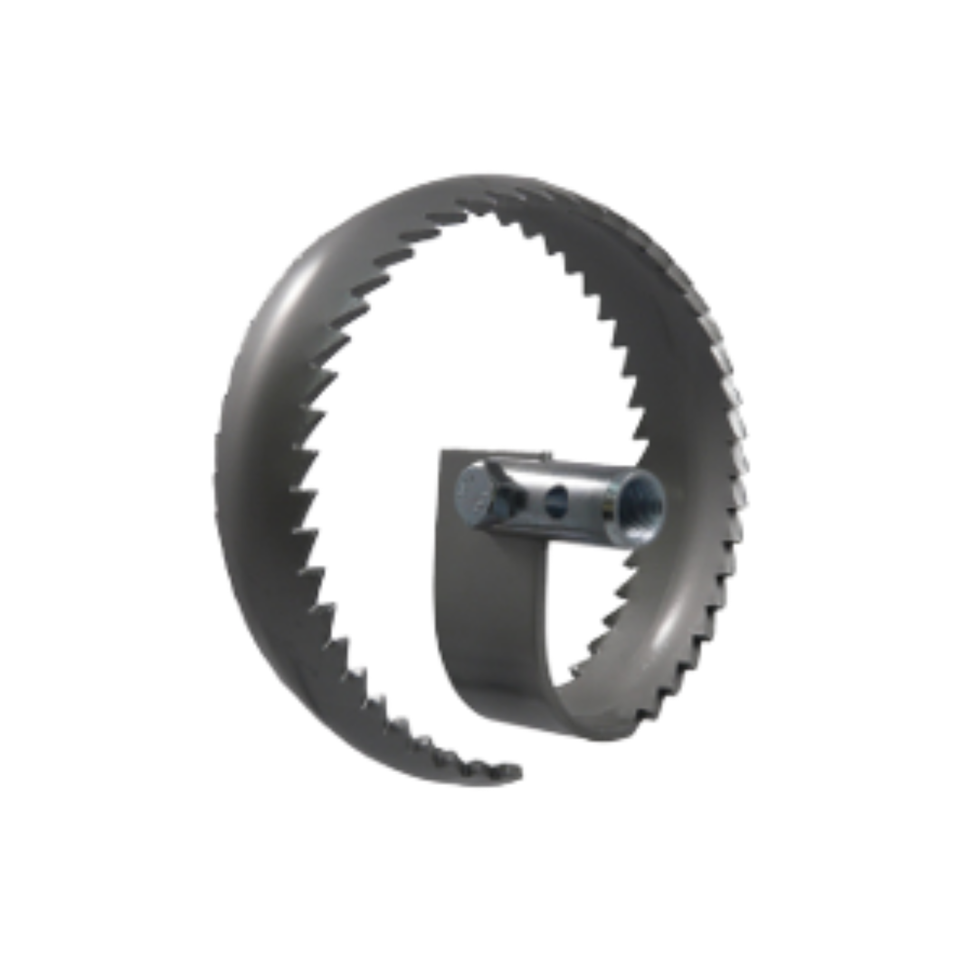 Standard thickness concave root saw for continuous sewer rod blade detail