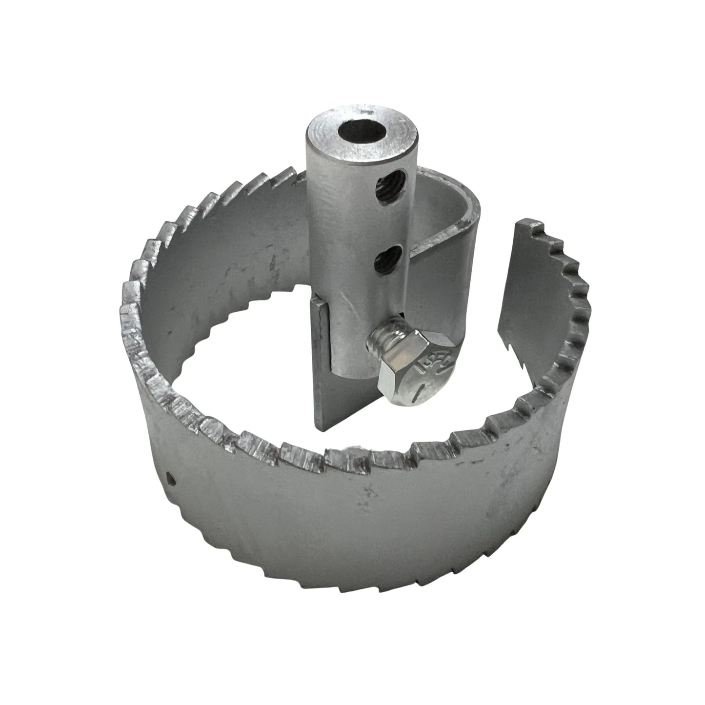 standard thickness flat root saw for continuous sewer rod front view