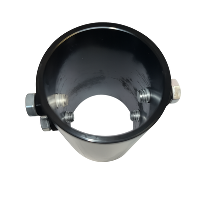 Steel female x female coupler for sewer rodder rod guide hose extension setups