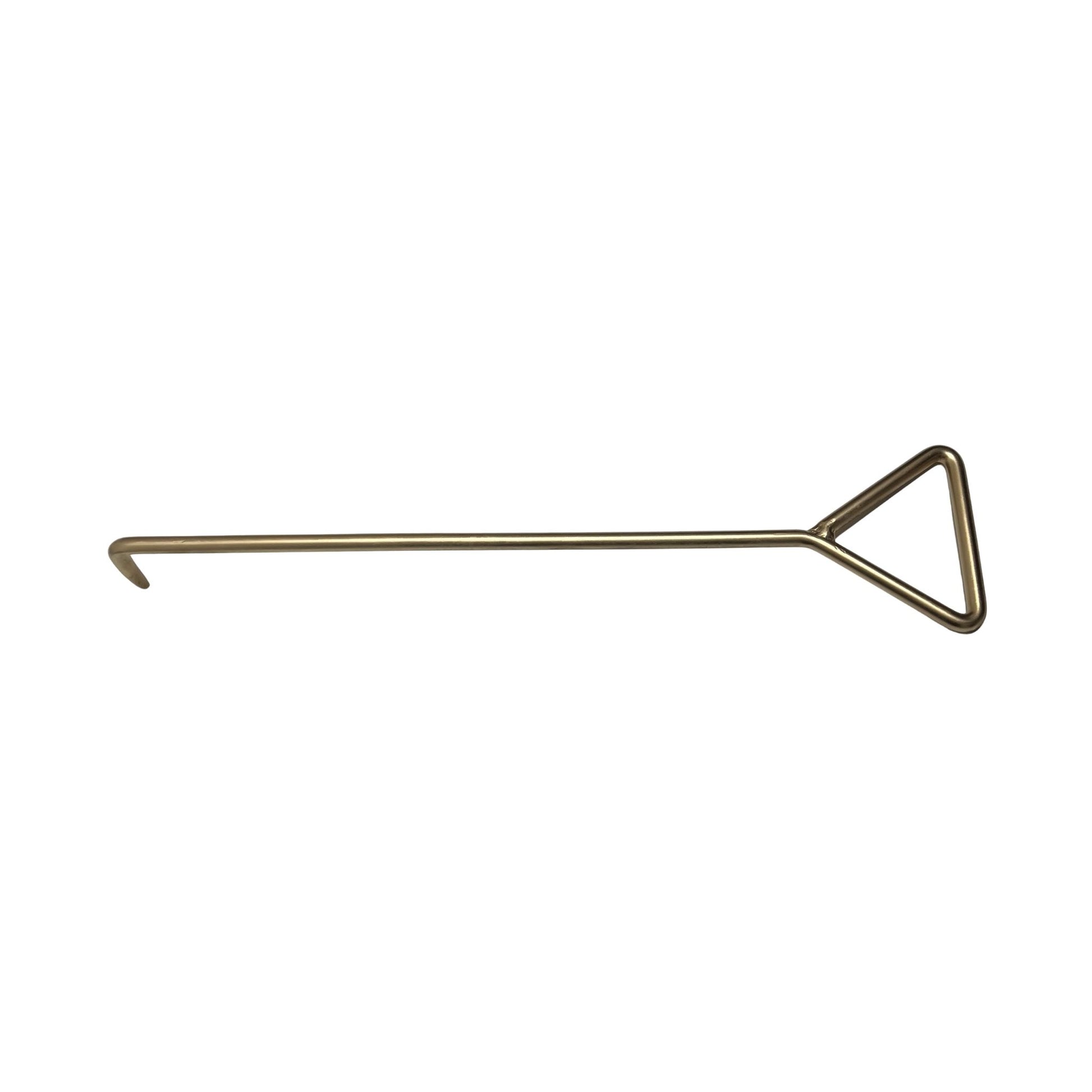 Captain hook style manhole hook triangle handle side view