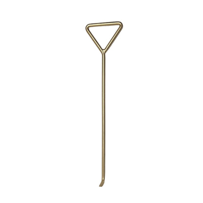 Captain hook style manhole hook top view showing triangle handle