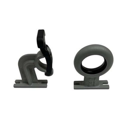Single fiberglass pole holder set for truck-mounted sewer pole storage