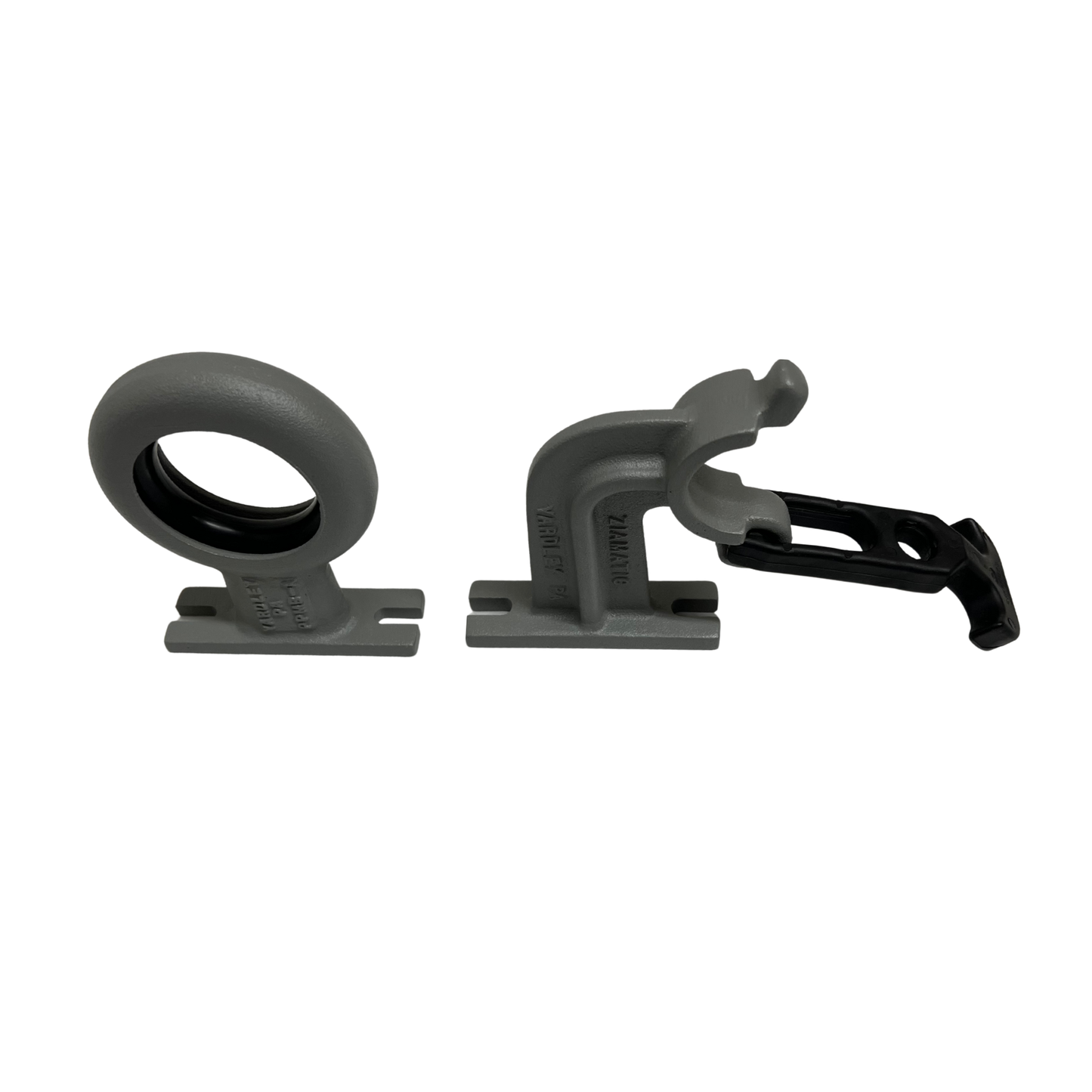 single fiberglass pole holder set front view for service vehicle installation