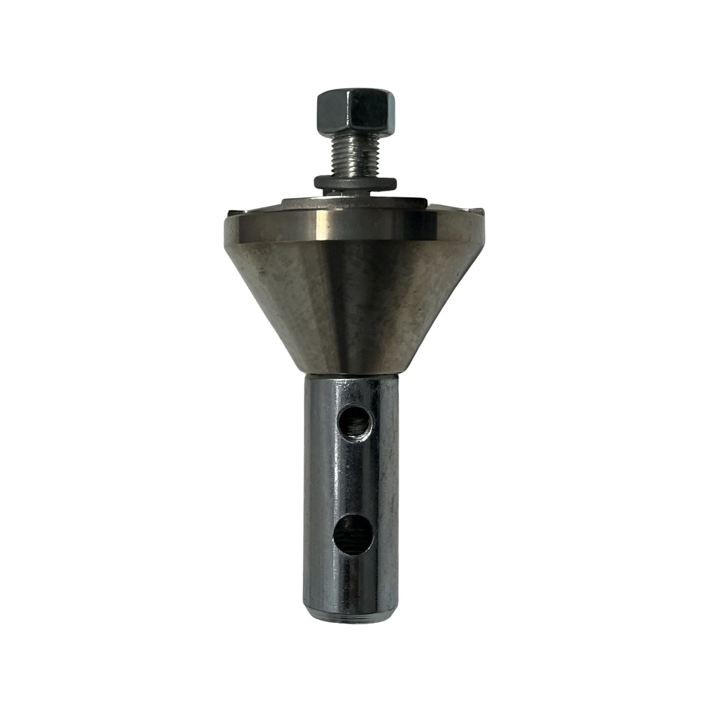 versa chuck 3 blade chuck direct hook type front view for sewer rod cutting blade attachment