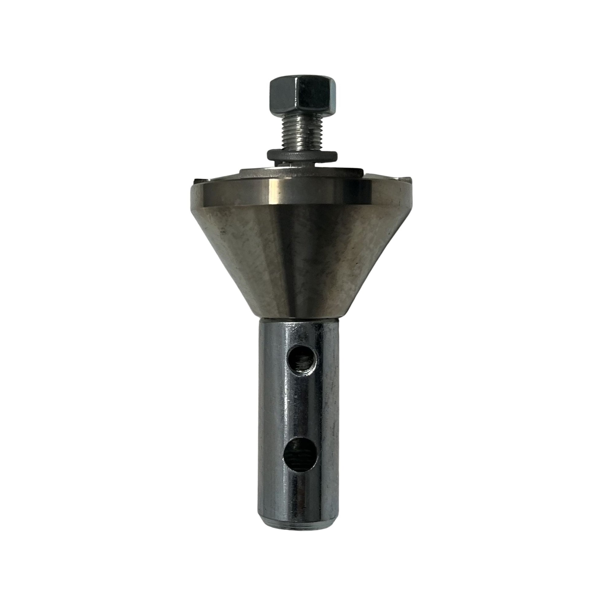 Versa Chuck 3 blade chuck direct hook type front view for sewer rod cutting blade attachment
