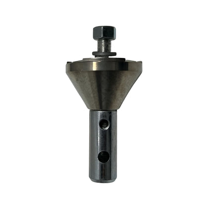 Versa Chuck 3 blade chuck direct hook type front view for sewer rod cutting blade attachment