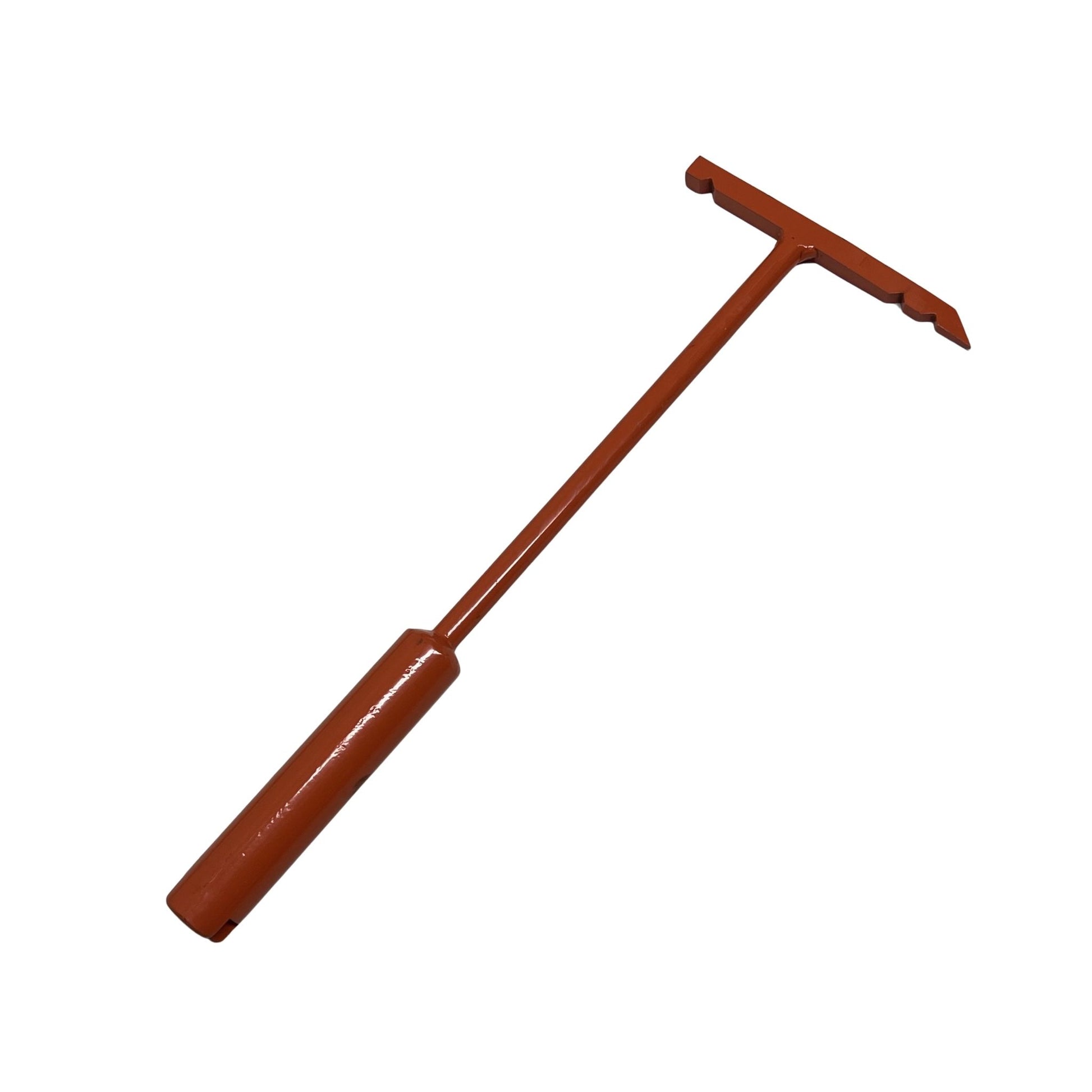 Water meter hook key side view showing square edge design