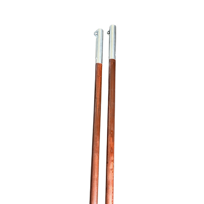 Sewer wooden pole quick connect higher view showing MXF ends